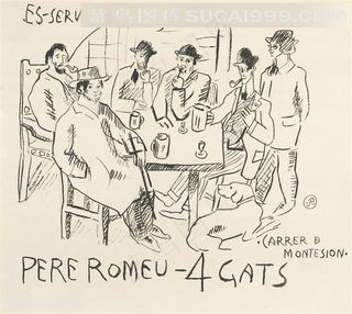 毕加索线描餐厅聚会艺术挂画