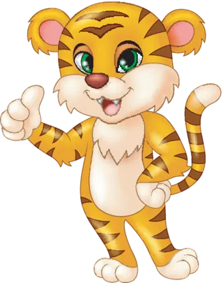 卡通小老虎PNG免抠插画素材可爱动物老虎插画贴图PNG免抠设计素材