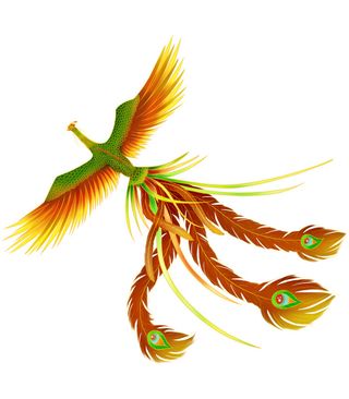 手绘国潮中国风神龙凤凰卡通形象插画装饰元素图案PSD设计素材