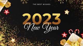 2023年新年快乐黑金背景