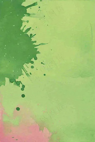 清新绿色纸张泼墨水墨纹理