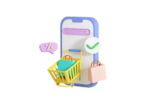 C4D手机支付购物3D立体模型免扣