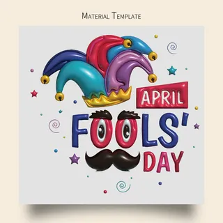 免抠原创3D立体愚人节素材