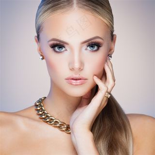 性感的化妆美女面部写真素材美容图片素材