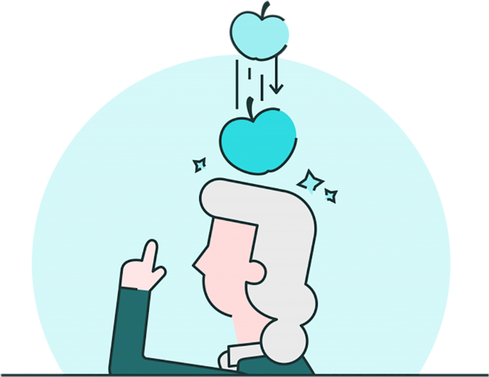 苹果掉落实验素材简笔