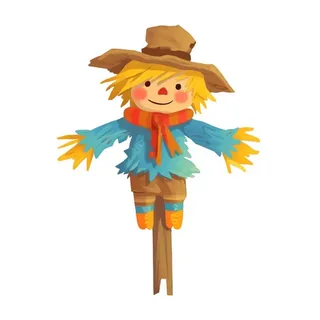 可爱卡通稻草人元素