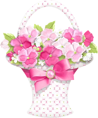 花篮花朵卡通素材谷雨