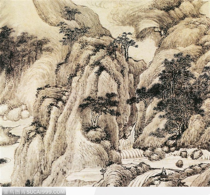 高山劲松图