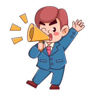 手绘可爱招聘招商人物元素插画 