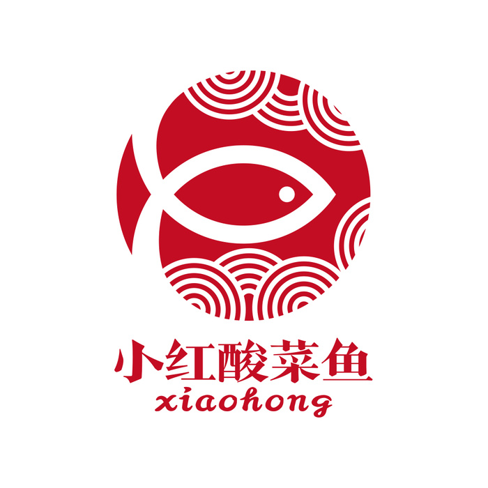 小红酸菜鱼LOGO设计(1024x1024)psd模版下载