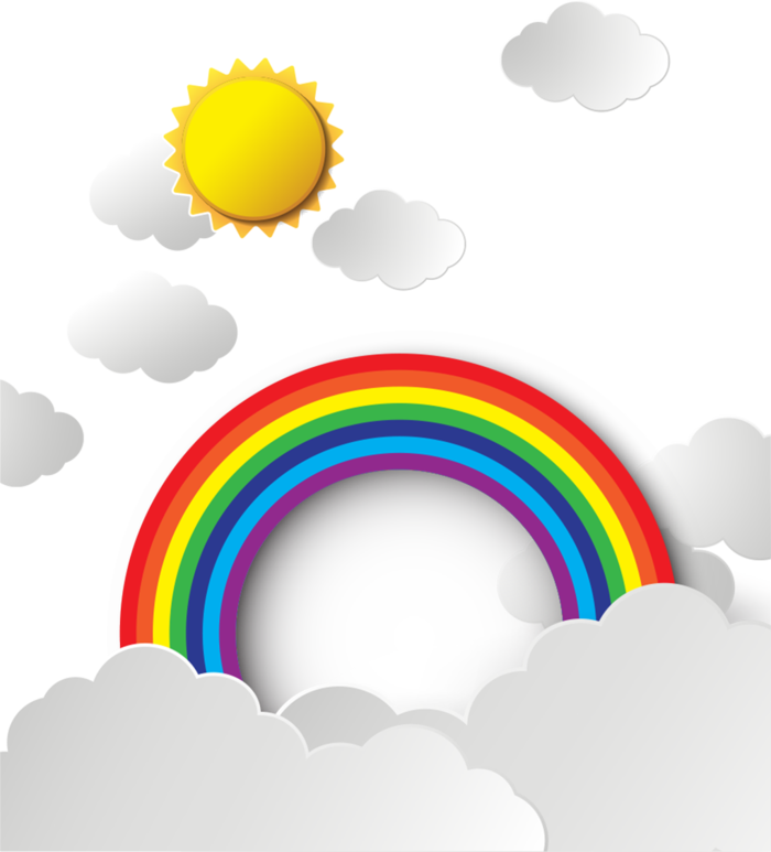 彩虹云朵太阳