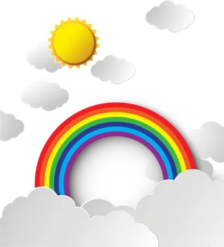 彩虹云朵太阳