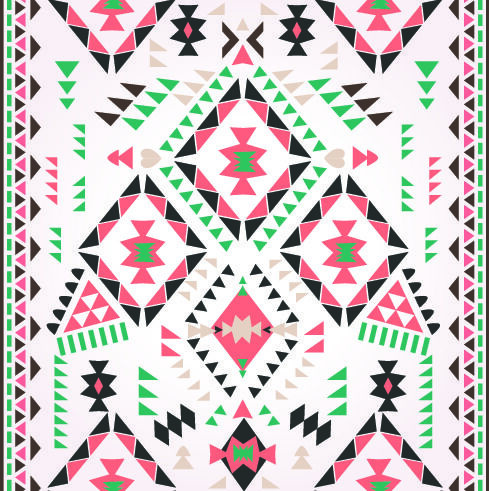 少数民族藏族特色花纹波西米亚风纹理背景图案设计AI矢量图片素材