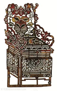 复杂花纹椅子皮影戏中国风图片