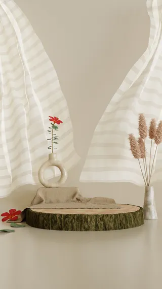 小清新电商c4d场景展台合层背景