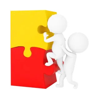 3D商务小人合作火柴人办公白领团队小黑人元素PNG设计素材模板