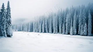 冬季雪景白雪雾凇覆盖摄影图 