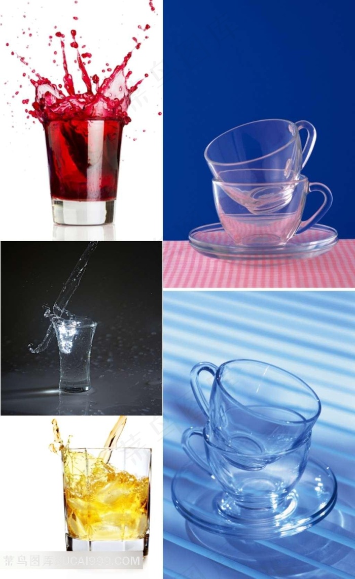高清玻璃水杯摄影素材