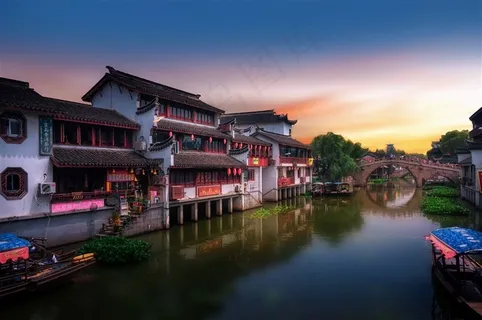 古镇暮色风景 古镇暮色风景