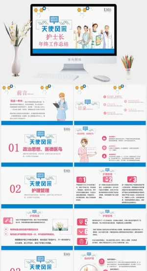 护士述职报告PPT模板预览图