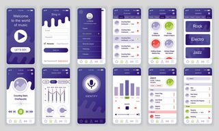 手机移动端整套APP交互UI界面套图作品集EPS矢量图设计素材