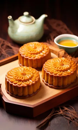 中秋月饼食品摄影图