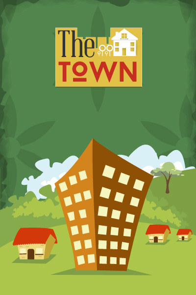 街道建筑矢量扁平插画