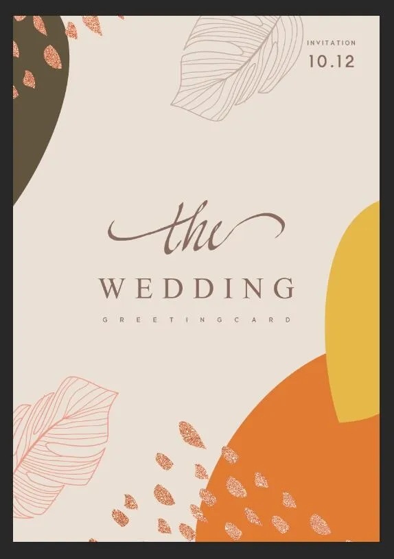 高端纹理莫兰迪邀请函封面图片psd模版下载