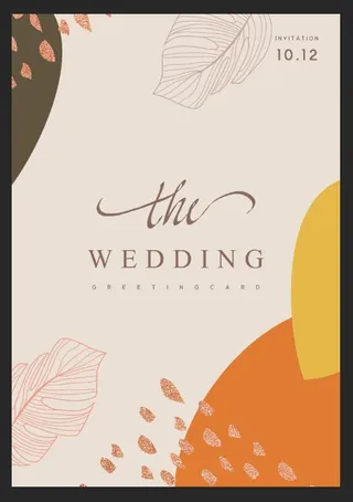 高端纹理莫兰迪邀请函封面图片