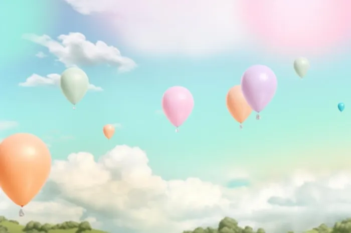 彩色天空浪漫气球背景(1344x896)