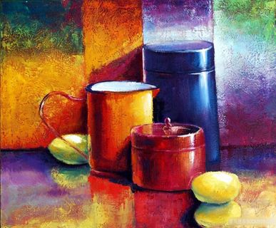 水彩静物杯子挂画