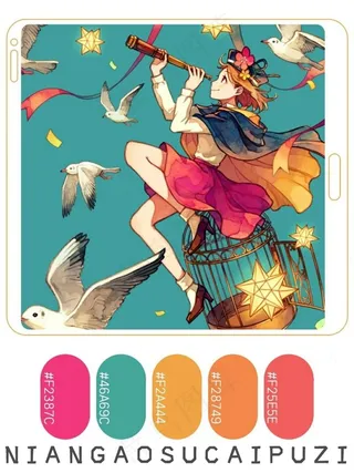 高质量插画配色色卡