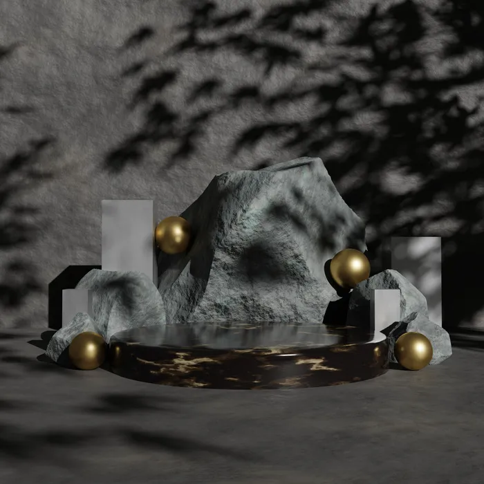 小清新c4d场景电商展台合层背景psd模版下载