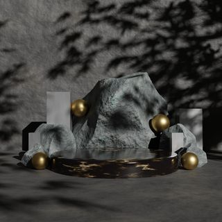 小清新c4d场景电商展台合层背景