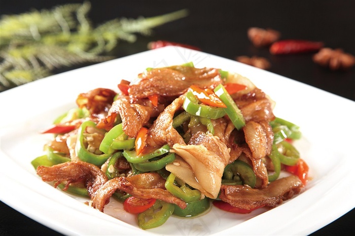 农家炒肉饭美食图片