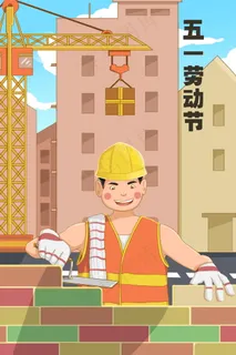 五一劳动节插画 