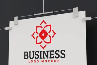 亚克力背景logo样机模板