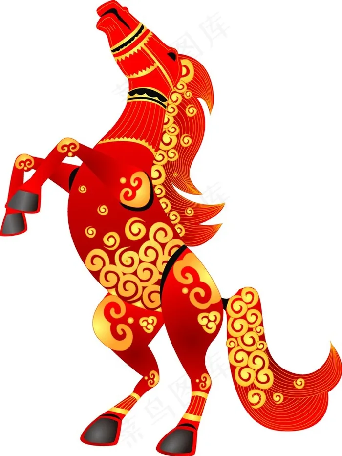 彩色骏马图案