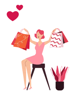 购物节卡通情人节