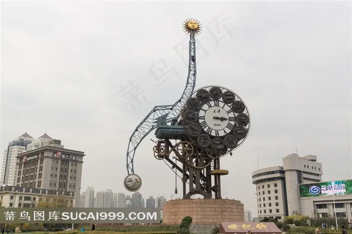 天津世纪之钟大型城市雕塑景观
