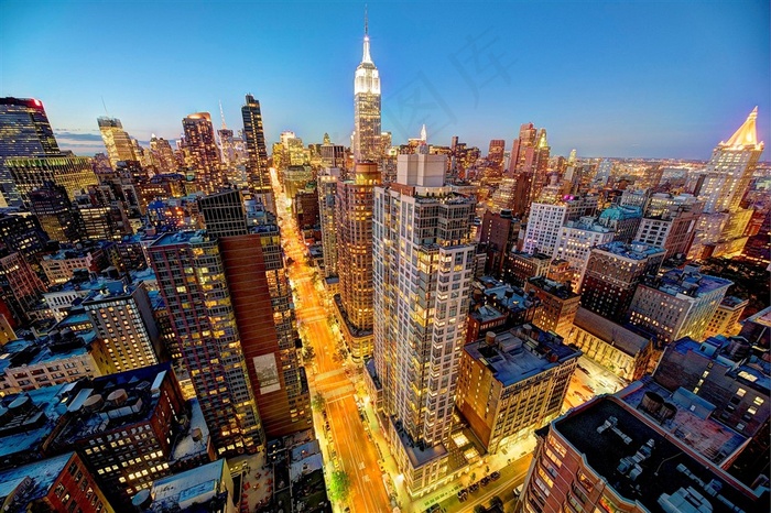 纽约帝国大厦夜景写真图片