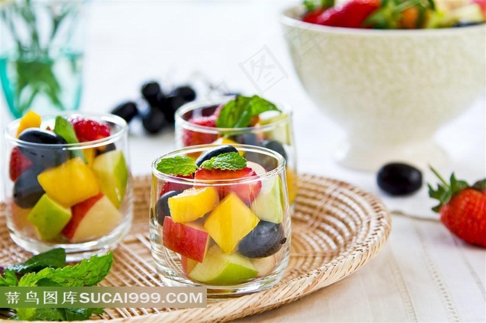 春夏餐厅酒店精美新鲜水果果肉美味甜品静物