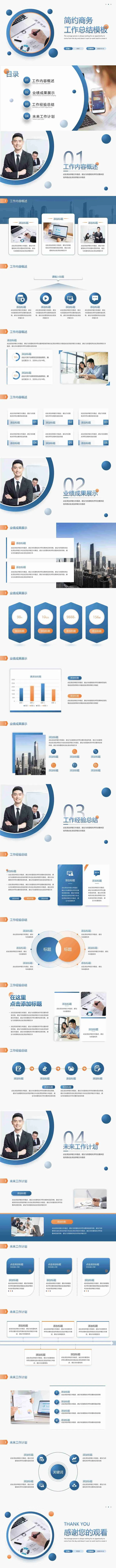 简约工作总结汇报ppt模板
