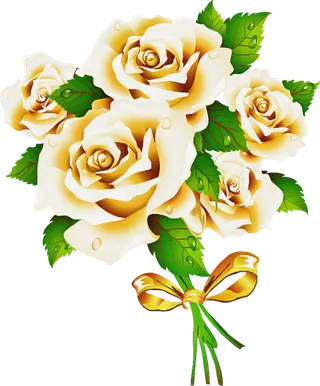 卡通简笔白玫瑰