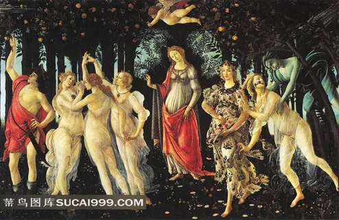 树林里的中世纪男女油画 树林里的中世纪男女油画