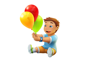 男孩气球卡通