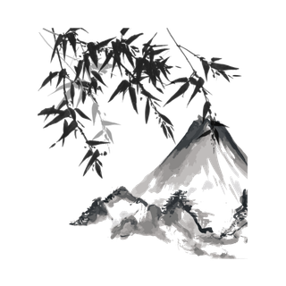 竹子水墨画中国风国画墨水书法竹子画