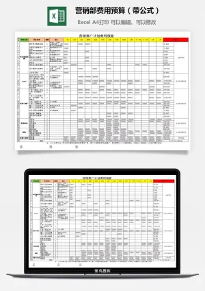 营销部费用预算（带公式）