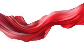 红色丝绸飘带免抠