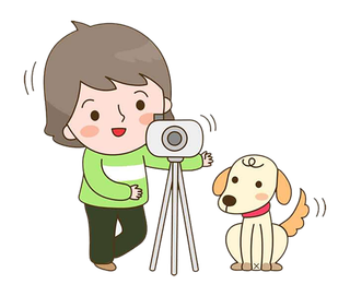 卡通小狗人物摄影